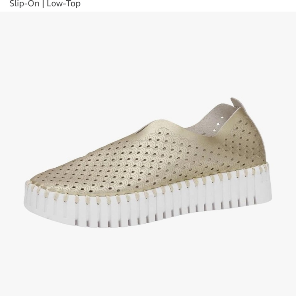 Ilse Jacobsen Gold Slip-On Sneakers